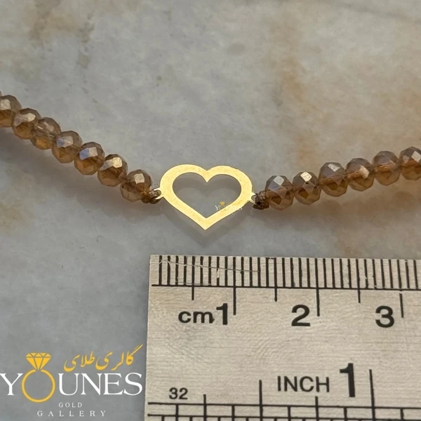 دستبند قلب ساده طلا لیزری